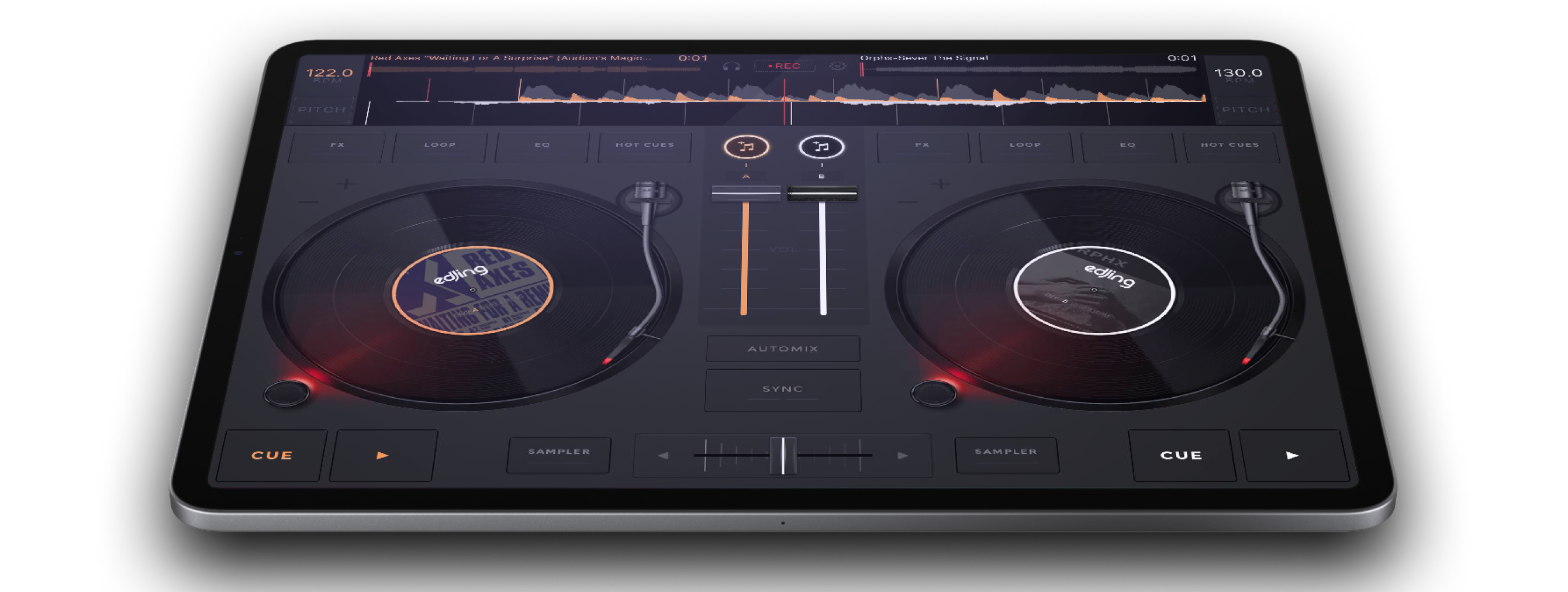 edjing Mix DJ app on iPad